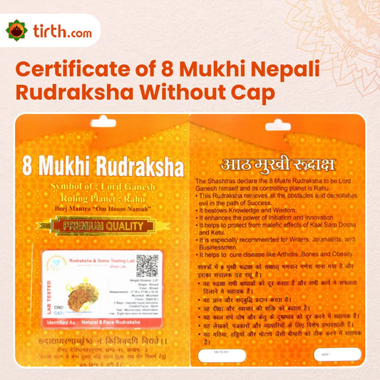 Original 8 Mukhi Rudraksha Nepali Without Cap โ Vighnaharta Obstacle Removal Bead