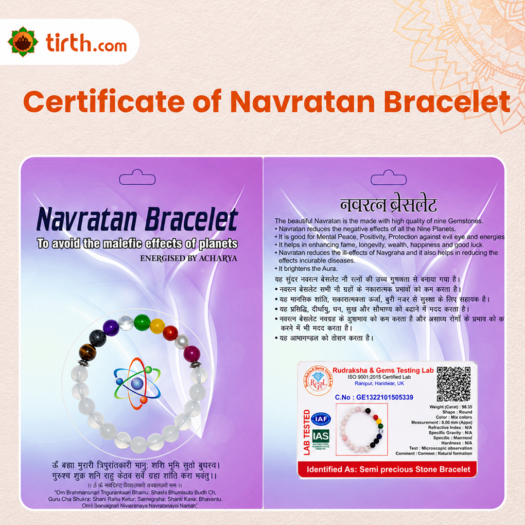 Rudraksha Navratna Bracelet – Natural Rudraksha & Navratna Gemstone Bracelet for Planetary Balance & Spiritual Protection