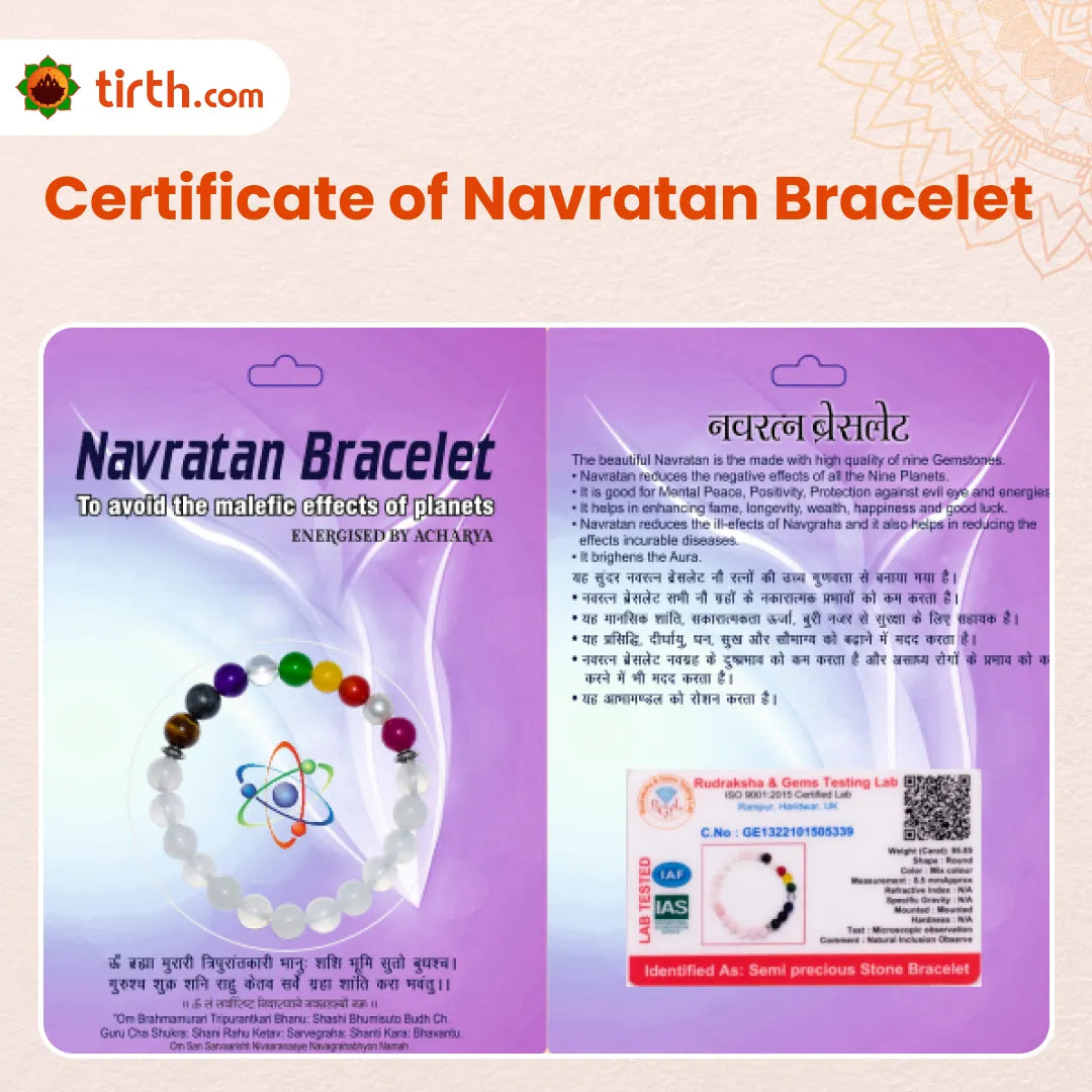 Rudraksha Navratna Bracelet – Natural Rudraksha & Navratna Gemstone Bracelet for Planetary Balance & Spiritual Protection