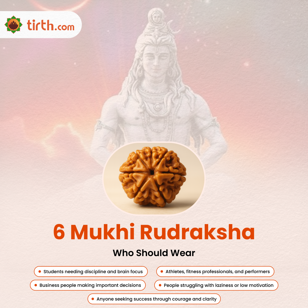 Tirth 6 Mukhi Rudraksha – Willpower, Discipline & Success | Kartikeya Courage Bead
