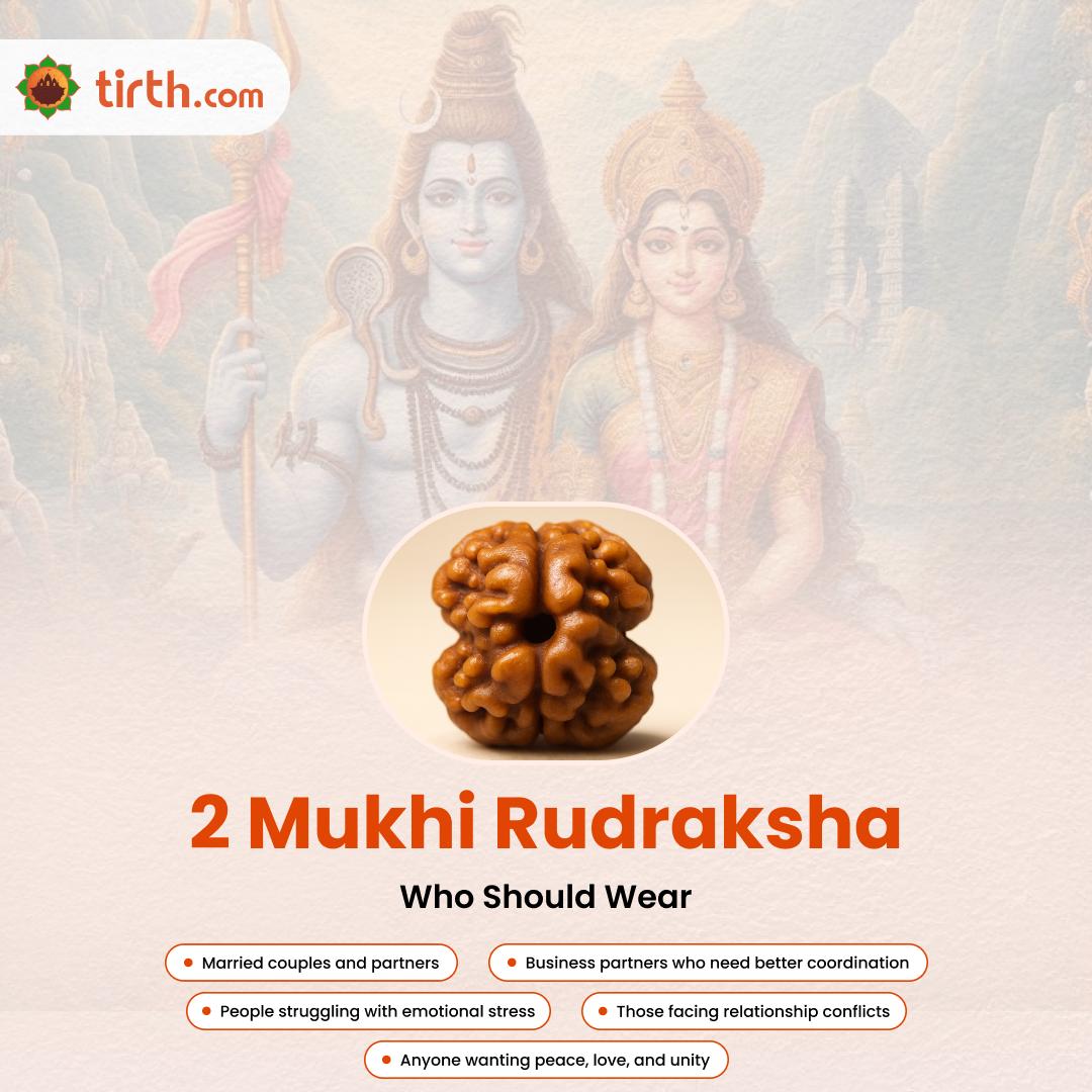 Tirth 2 Mukhi Rudraksha – Relationship Harmony, Emotional Balance & Unity | Shiv–Shakti Energy Bead