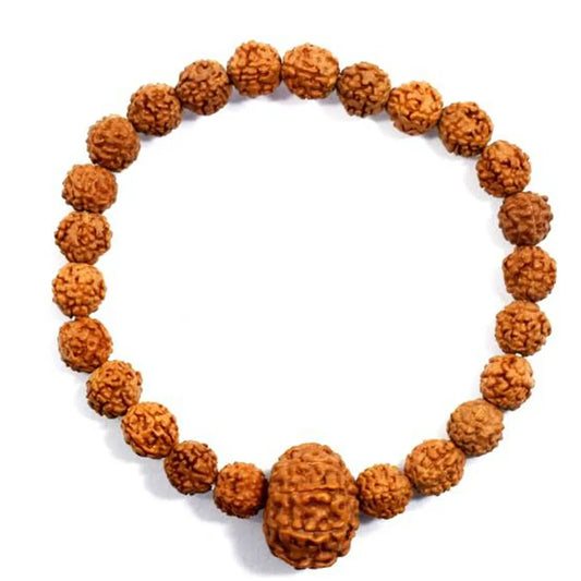 Original 10 Mukhi Rudraksha Bracelet (Java 1 Bead) – Natural 10 Face Rudraksha Wrist Bracelet for Protection, Stability & Spiritual Balance