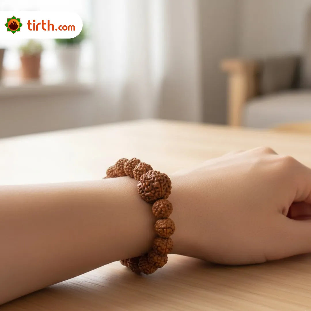 10 Mukhi Rudraksha Bracelet (Java 1 Bead) – Natural 10 Face Rudraksha Wrist Bracelet for Protection, Stability & Spiritual Balance