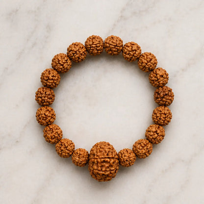 10 Mukhi Rudraksha Bracelet (Java 1 Bead) – Natural 10 Face Rudraksha Wrist Bracelet for Protection, Stability & Spiritual Balance