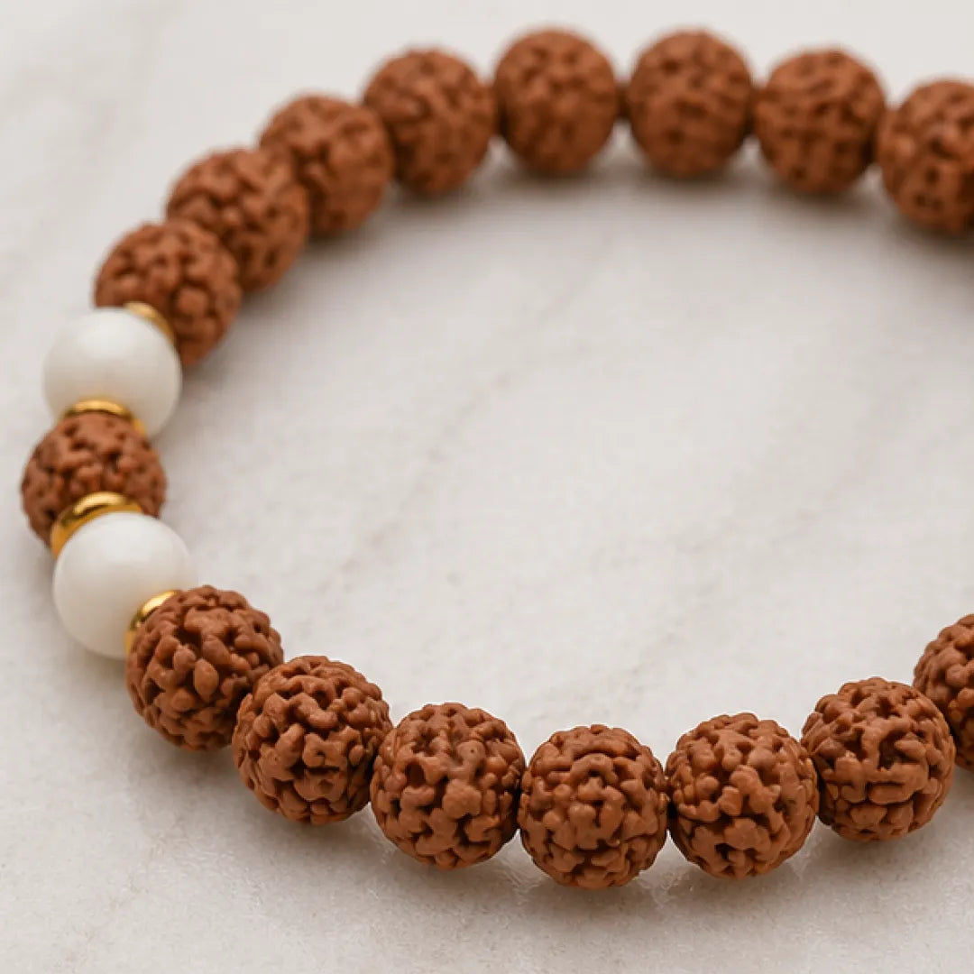Original 11 Mukhi Rudraksha Bracelet (Java 1 Bead) – Natural 11 Face Rudraksha Wrist Bracelet for Courage, Spiritual Power & Focus