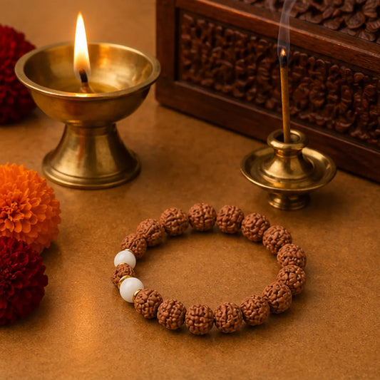 Original 11 Mukhi Rudraksha Bracelet (Java 1 Bead) – Natural 11 Face Rudraksha Wrist Bracelet for Courage, Spiritual Power & Focus