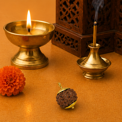 Original 12 Mukhi Rudraksha Java – Surya Authority & Radiance Bead (Without Cap / Golden Cap / White Cap)