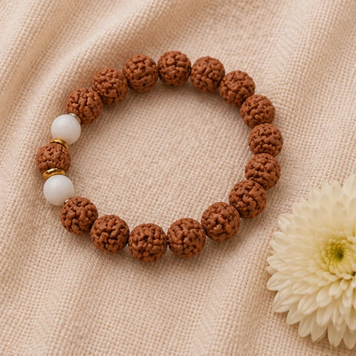 12 Mukhi Rudraksha Bracelet (Java 1 Bead) – Natural 12 Face Rudraksha Wrist Bracelet for Leadership, Confidence & Solar Energy