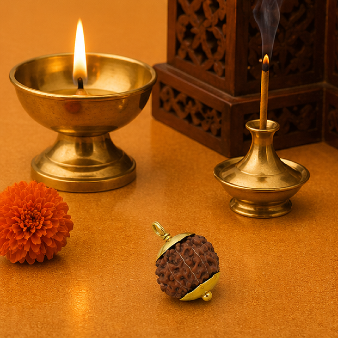 Original 13 Mukhi Rudraksha Java – Attraction & Manifestation Bead (Without Cap / Golden Cap / White Cap)