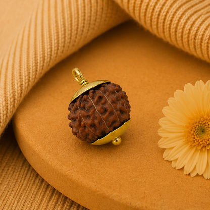 Original 13 Mukhi Rudraksha Java – Attraction & Manifestation Bead (Without Cap / Golden Cap / White Cap)