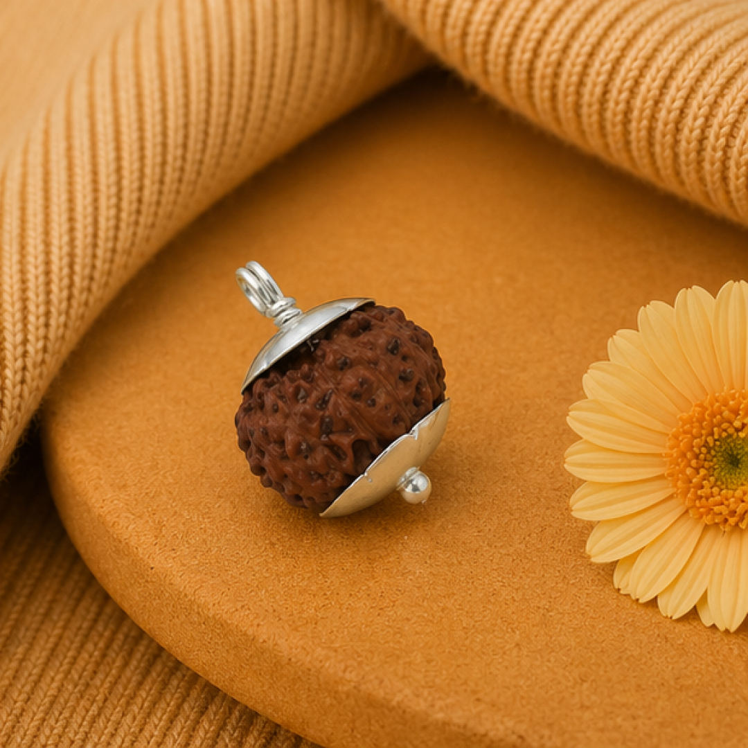 Original 13 Mukhi Rudraksha Java – Attraction & Manifestation Bead (Without Cap / Golden Cap / White Cap)