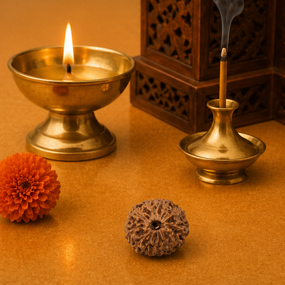 Original 13 Mukhi Rudraksha Java – Attraction & Manifestation Bead (Without Cap / Golden Cap / White Cap)