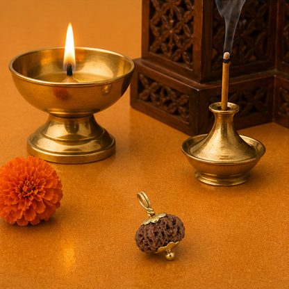 Original 14 Mukhi Rudraksha Java – Devmani Intuition & Divine Protection Bead (Without Cap / Golden Cap / White Cap)