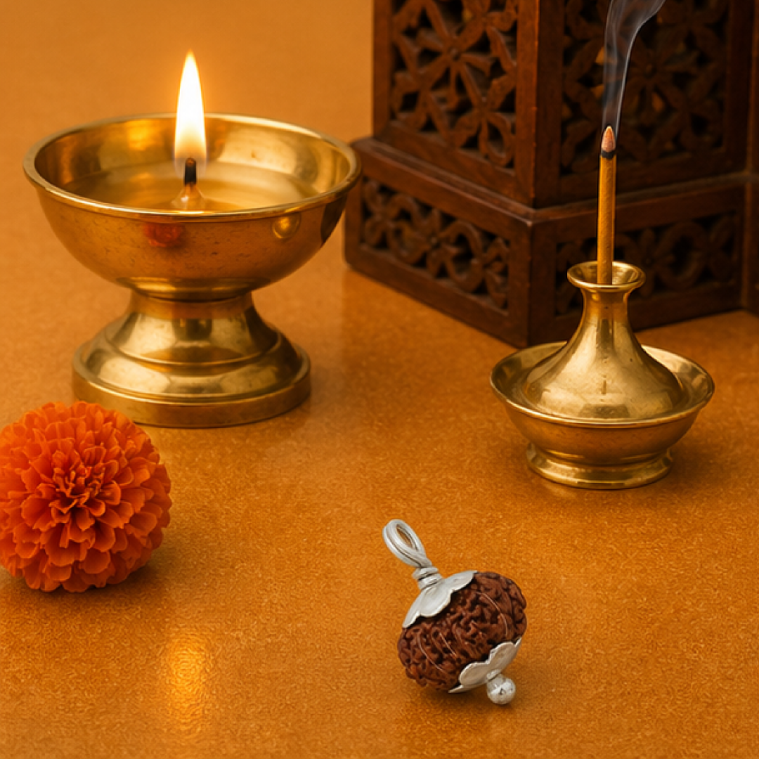 Original 14 Mukhi Rudraksha Java – Devmani Intuition & Divine Protection Bead (Without Cap / Golden Cap / White Cap)