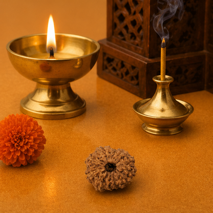 Original 14 Mukhi Rudraksha Java – Devmani Intuition & Divine Protection Bead (Without Cap / Golden Cap / White Cap)
