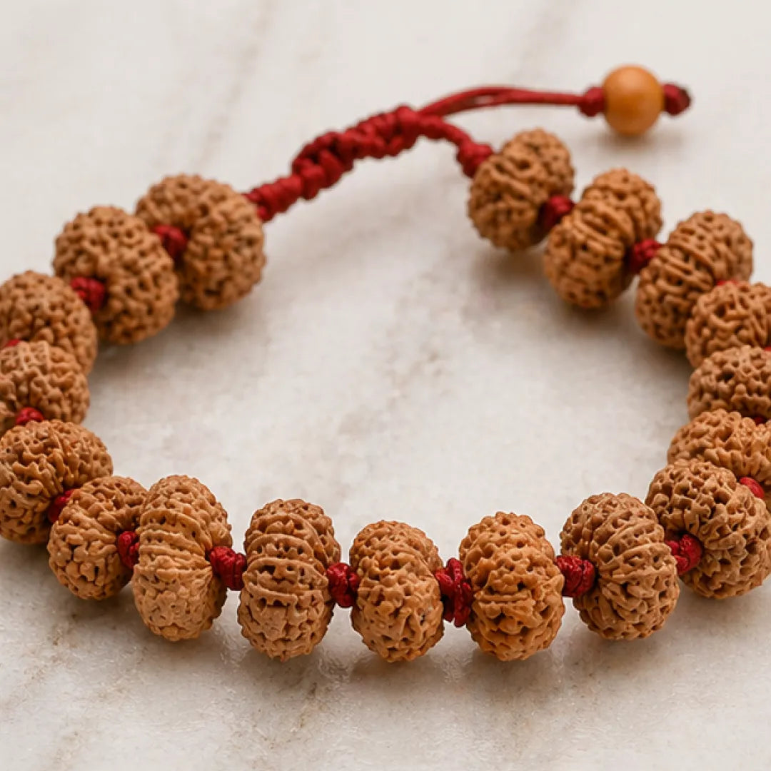 14 Mukhi Rudraksha Bracelet (Java 1 Bead) – Natural 14 Face Rudraksha Wrist Bracelet for Intuition, Protection & Spiritual Awakening