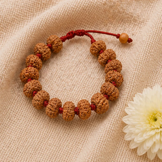 14 Mukhi Rudraksha Bracelet (Java 1 Bead) – Natural 14 Face Rudraksha Wrist Bracelet for Intuition, Protection & Spiritual Awakening