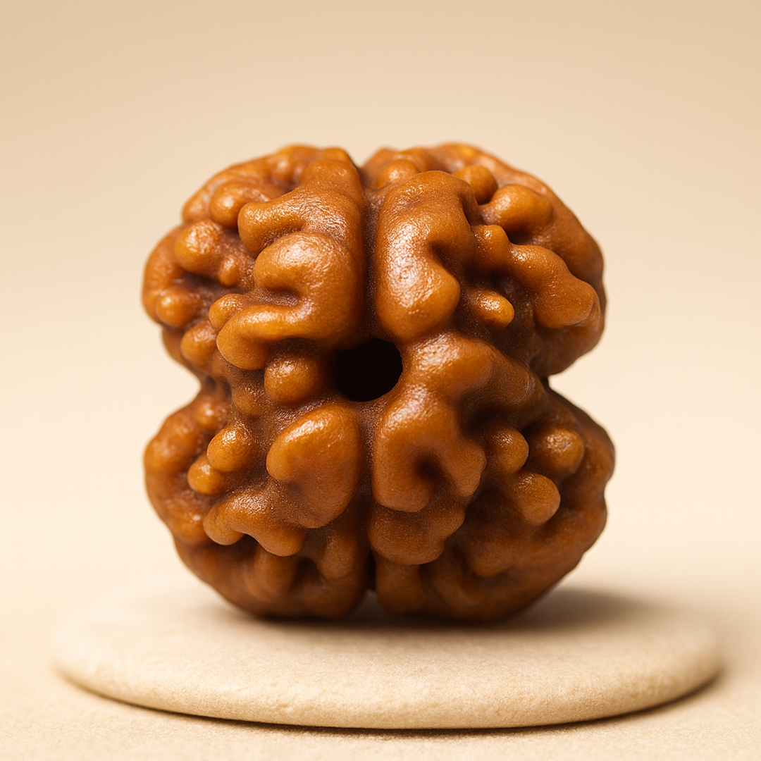 Tirth 2 Mukhi Rudraksha – Relationship Harmony, Emotional Balance & Unity | Shiv–Shakti Energy Bead