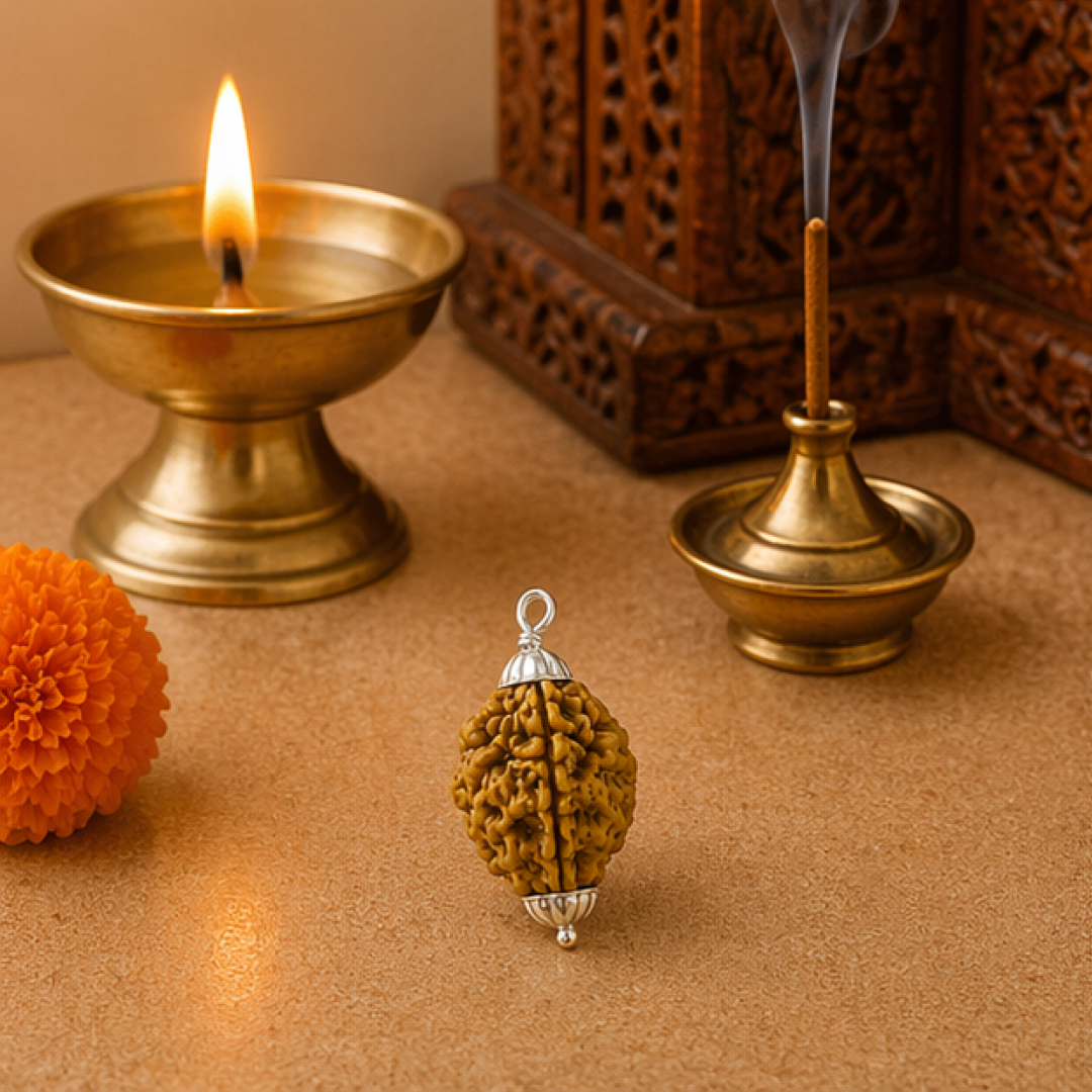Original 2 Mukhi Rudraksha South Indian – Sacred Harmony Bead (Without Cap / Golden Cap / White Cap)