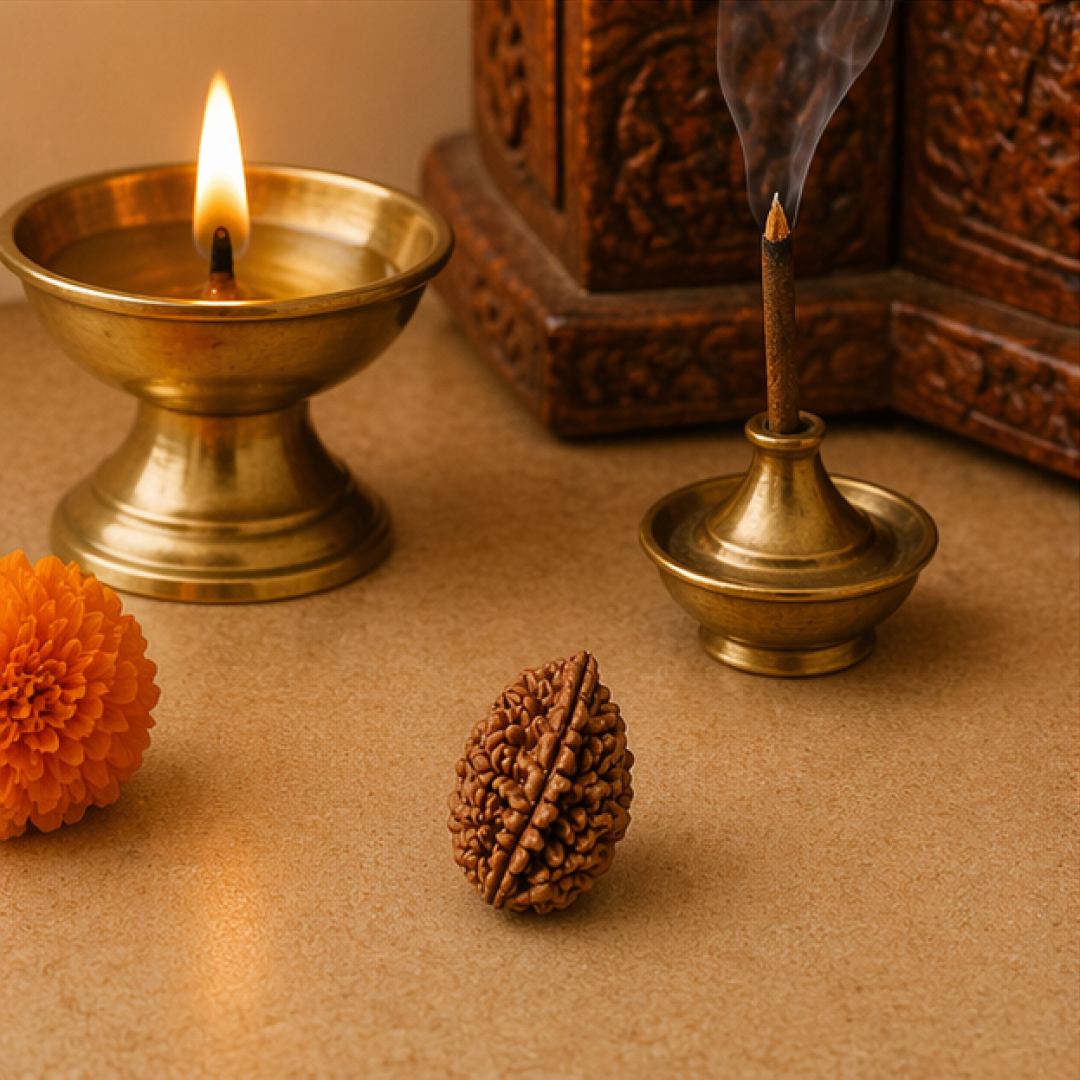 Original 2 Mukhi Rudraksha South Indian – Sacred Harmony Bead (Without Cap / Golden Cap / White Cap)