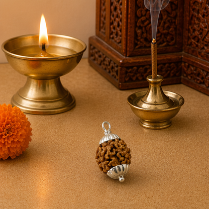 Original 3 Mukhi Rudraksha Himalayan – Agni Shakti Transformation Bead (Without Cap / Golden Cap / White Cap)