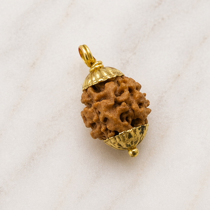 Original 3 Mukhi Rudraksha Himalayan – Agni Shakti Transformation Bead (Without Cap / Golden Cap / White Cap)