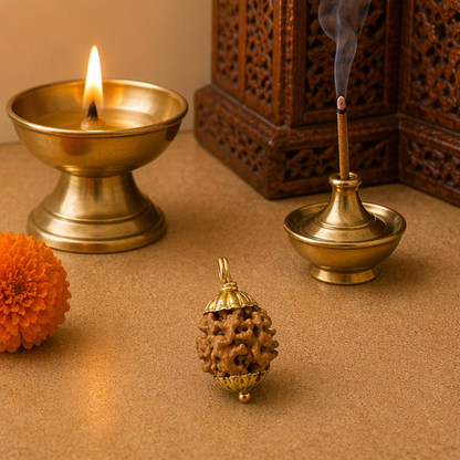 Original 3 Mukhi Rudraksha Himalayan – Agni Shakti Transformation Bead (Without Cap / Golden Cap / White Cap)