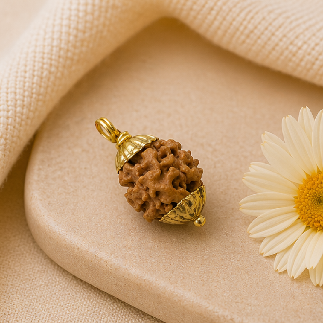Original 3 Mukhi Rudraksha Himalayan – Agni Shakti Transformation Bead (Without Cap / Golden Cap / White Cap)