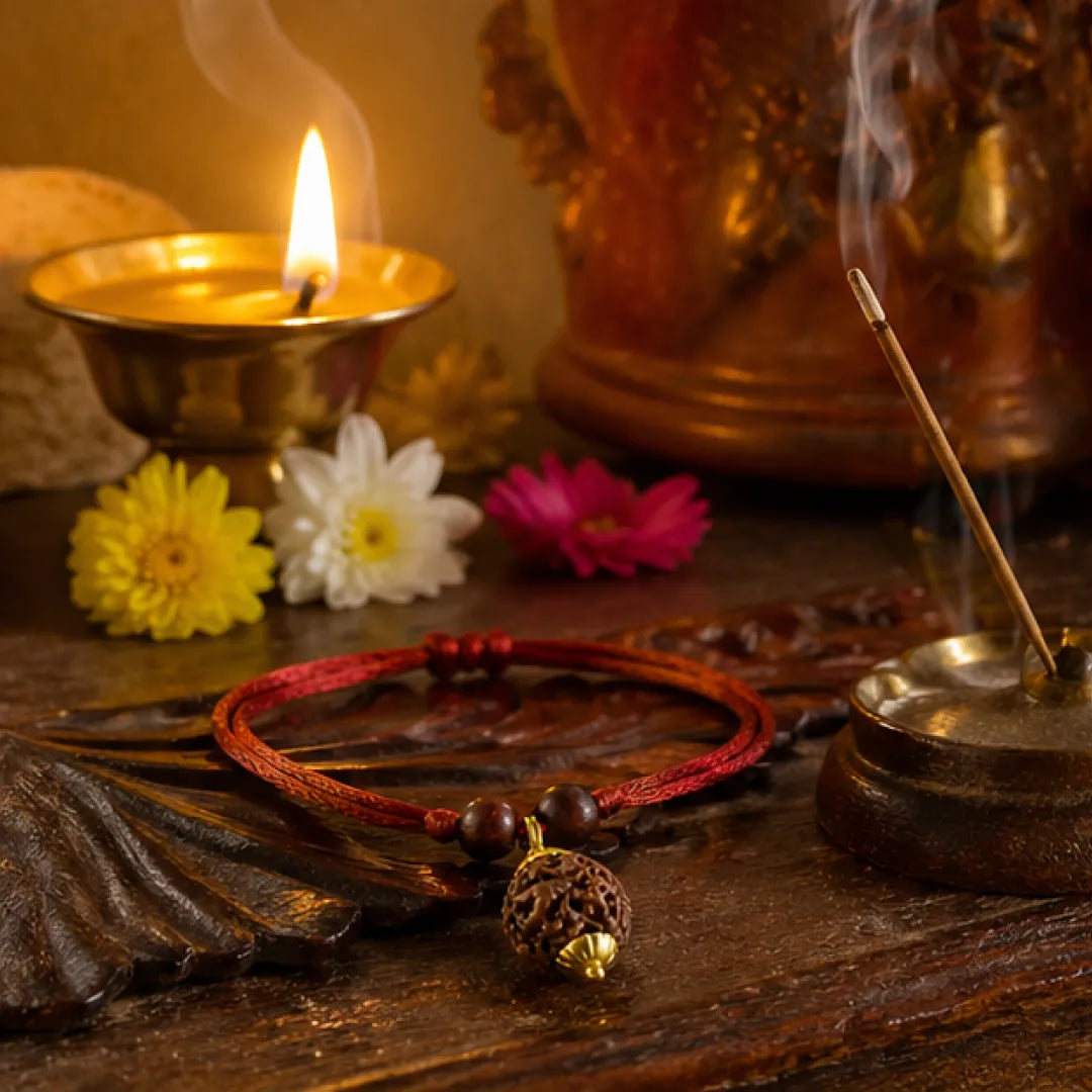 3 Mukhi Rudraksha Mala (Java) – Natural Teen Mukhi Rudraksha Mala for Confidence, Energy & Emotional Release