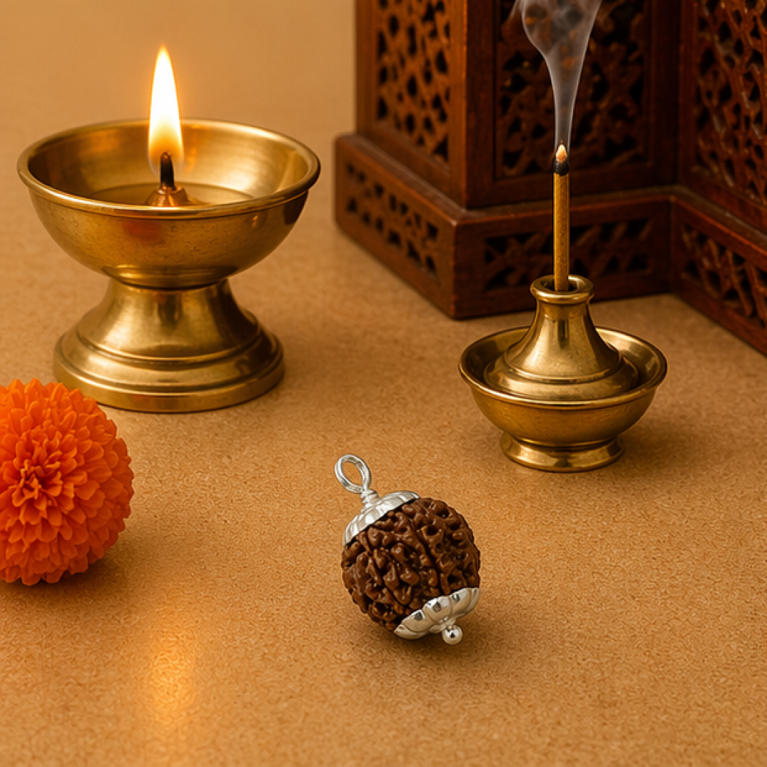 Original 4 Mukhi Rudraksha Nepali – Knowledge & Intellect Bead (Without Cap / Golden Cap / White Cap)