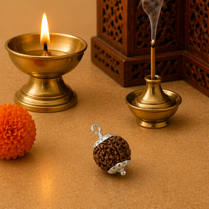 Original 4 Mukhi Rudraksha Nepali – Knowledge & Intellect Bead (Without Cap / Golden Cap / White Cap)