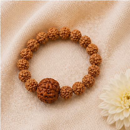 4 Mukhi Rudraksha Bracelet (All Beads Java) – Knowledge Bracelet