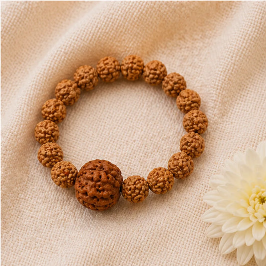 Original 4 Mukhi Rudraksha Bracelet (All Java Beads) – Natural 4 Face Rudraksha Wrist Bracelet for Knowledge, Confidence & Clear Communication