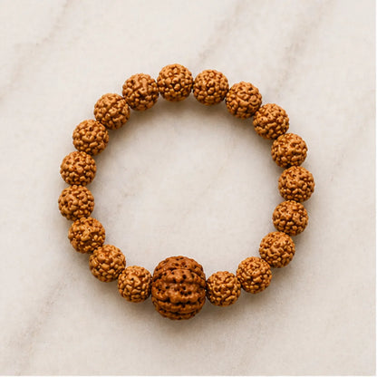 Original 4 Mukhi Rudraksha Bracelet (All Java Beads) – Natural 4 Face Rudraksha Wrist Bracelet for Knowledge, Confidence & Clear Communication
