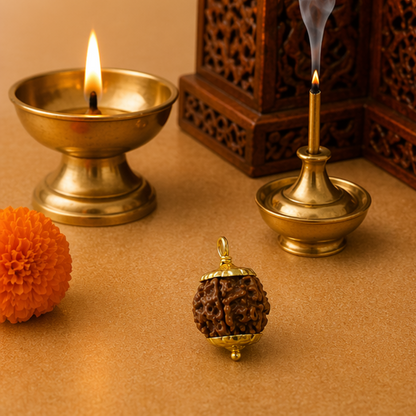 Original 5 Mukhi Rudraksha Nepali – Kalagni Rudra Protection & Peace Bead (Without Cap / Golden Cap / White Cap)