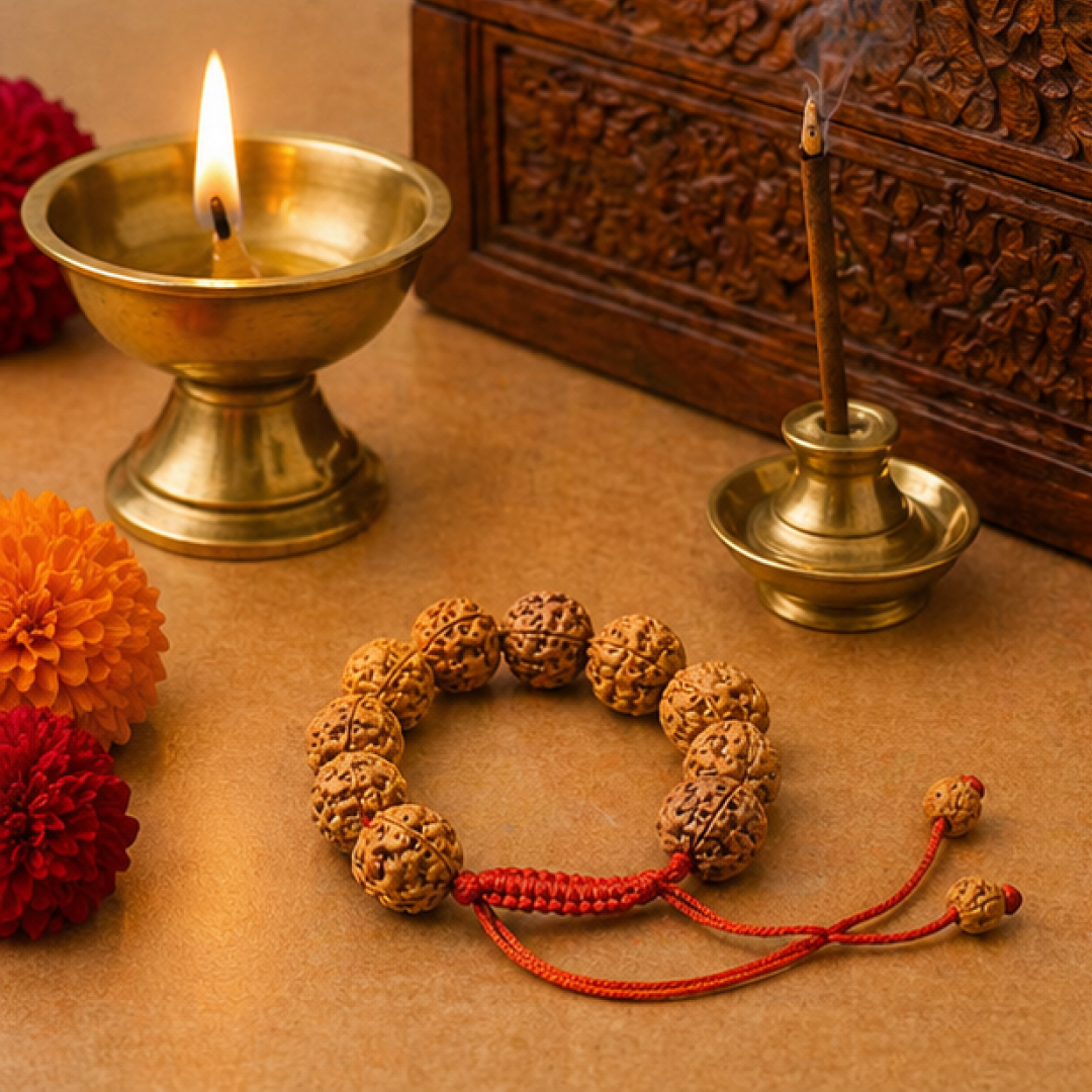 5 Mukhi Rudraksha Bracelet (All Beads Java) – Peace Bracelet