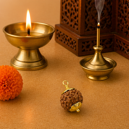 Original 6 Mukhi Rudraksha Nepali – Kartikeya Focus & Discipline Bead (Without Cap / Golden Cap / White Cap)