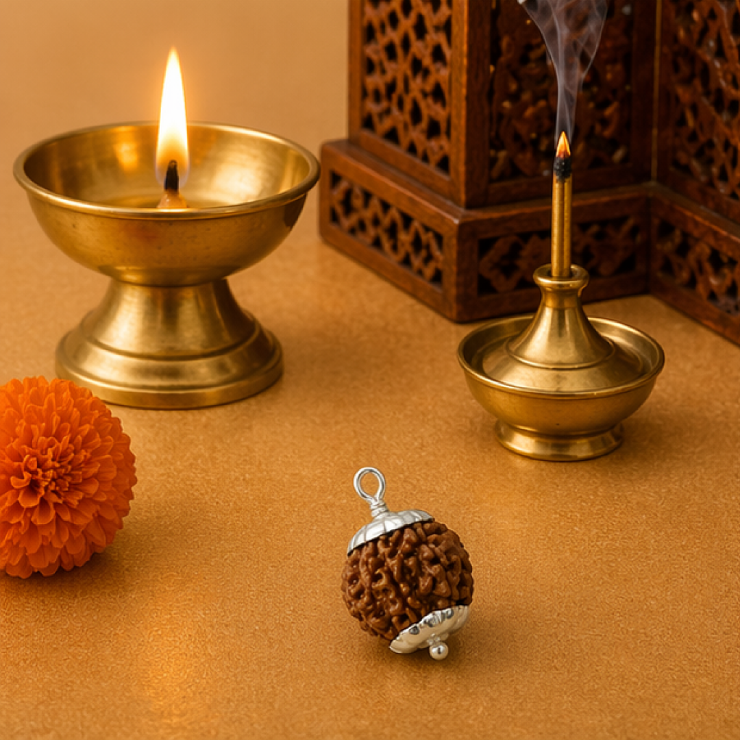 Original 6 Mukhi Rudraksha Nepali – Kartikeya Focus & Discipline Bead (Without Cap / Golden Cap / White Cap)
