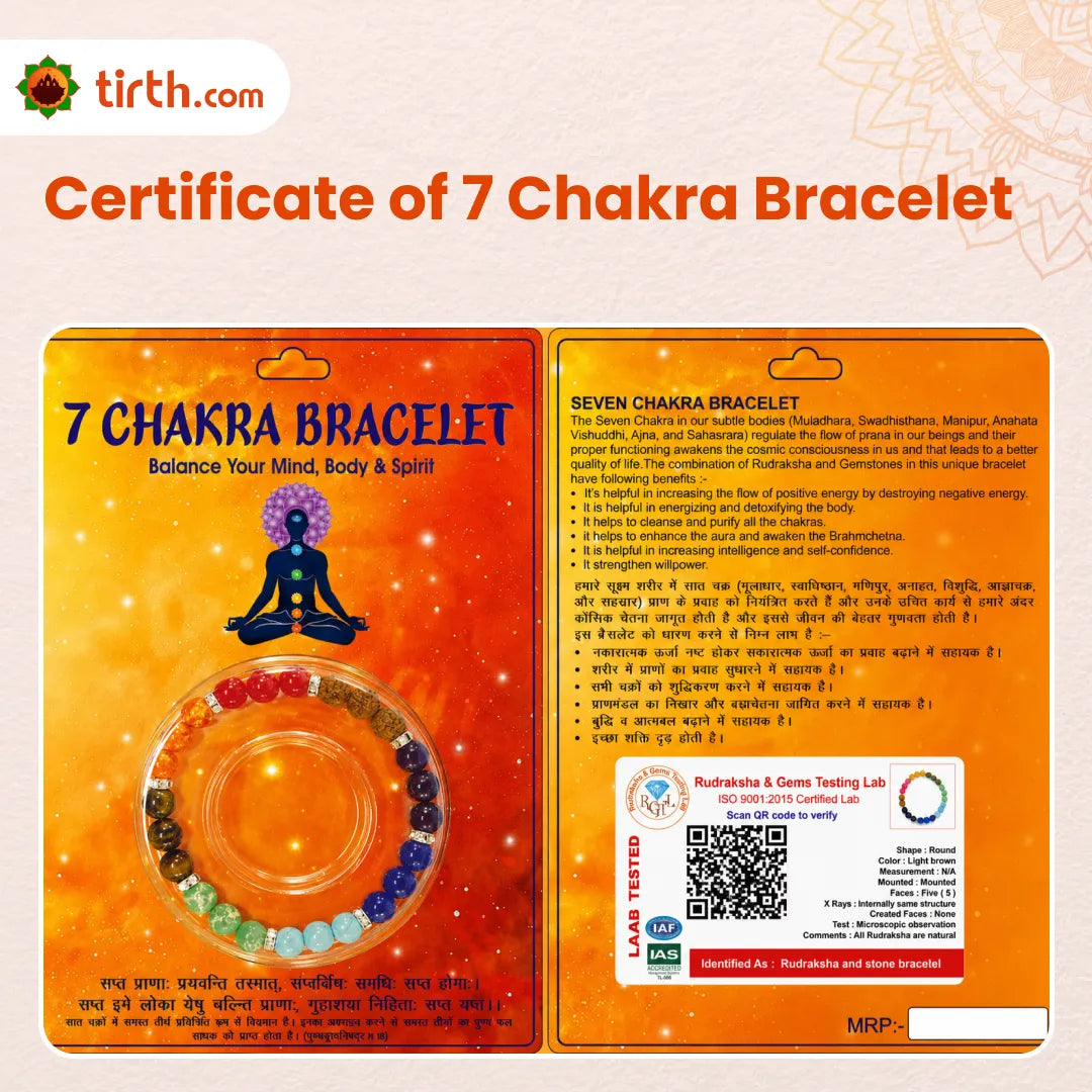 7 Chakra Stone Bracelet – Natural Seven Chakra Crystal Bracelet for Balance, Positivity & Spiritual Harmony