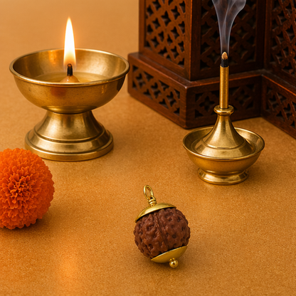 Original 7 Mukhi Rudraksha Java – Mahalakshmi Prosperity Bead (Without Cap / Golden Cap / White Cap)
