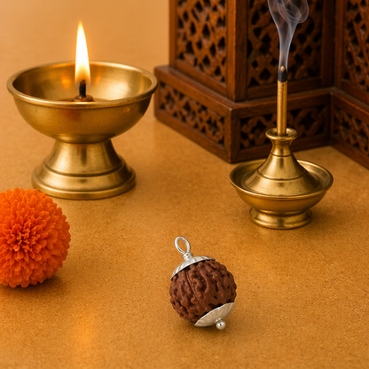 Original 7 Mukhi Rudraksha Java – Mahalakshmi Prosperity Bead (Without Cap / Golden Cap / White Cap)