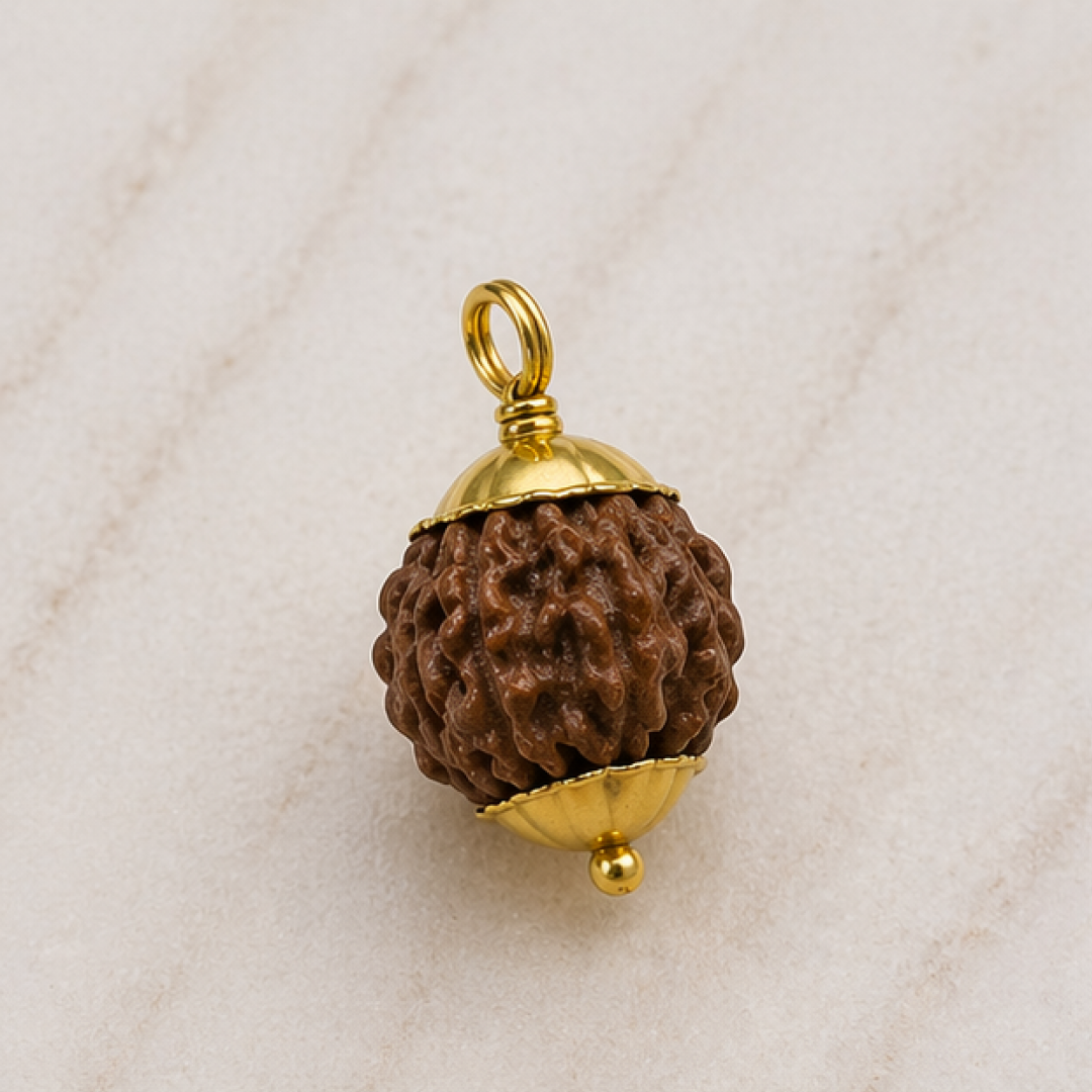 Original 7 Mukhi Rudraksha Nepali – Mahalakshmi Prosperity & Stability Bead (Without Cap / Golden Cap / White Cap)