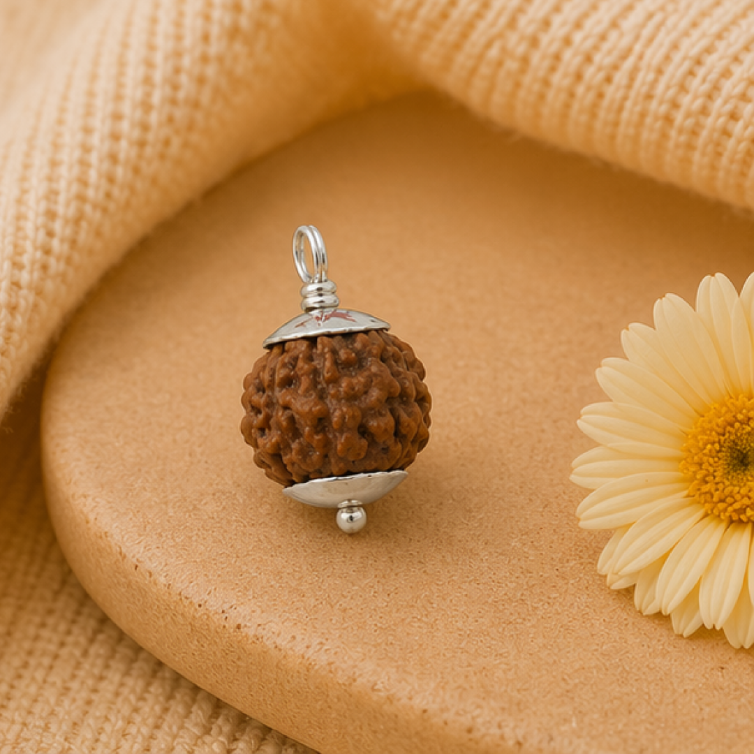 Original 7 Mukhi Rudraksha Nepali – Mahalakshmi Prosperity & Stability Bead (Without Cap / Golden Cap / White Cap)