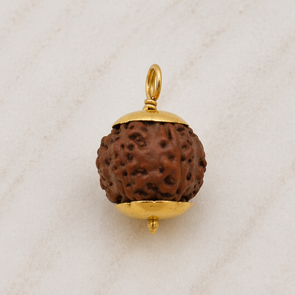 Original 8 Mukhi Rudraksha Java – Vighnaharta Protection Bead (Without Cap / Golden Cap / White Cap)