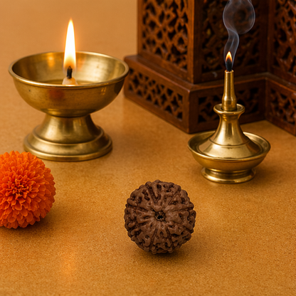 Original 8 Mukhi Rudraksha Java – Vighnaharta Protection Bead (Without Cap / Golden Cap / White Cap)