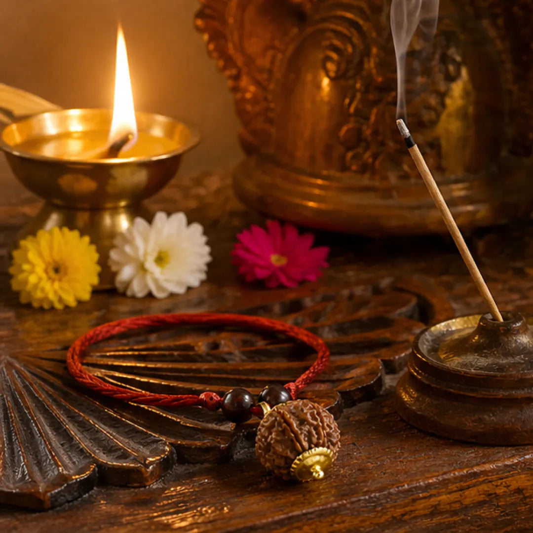 8 Mukhi Rudraksha Mala (Java) – Natural Aath Mukhi Rudraksha Mala for Obstacle Removal, Focus & Spiritual Protection