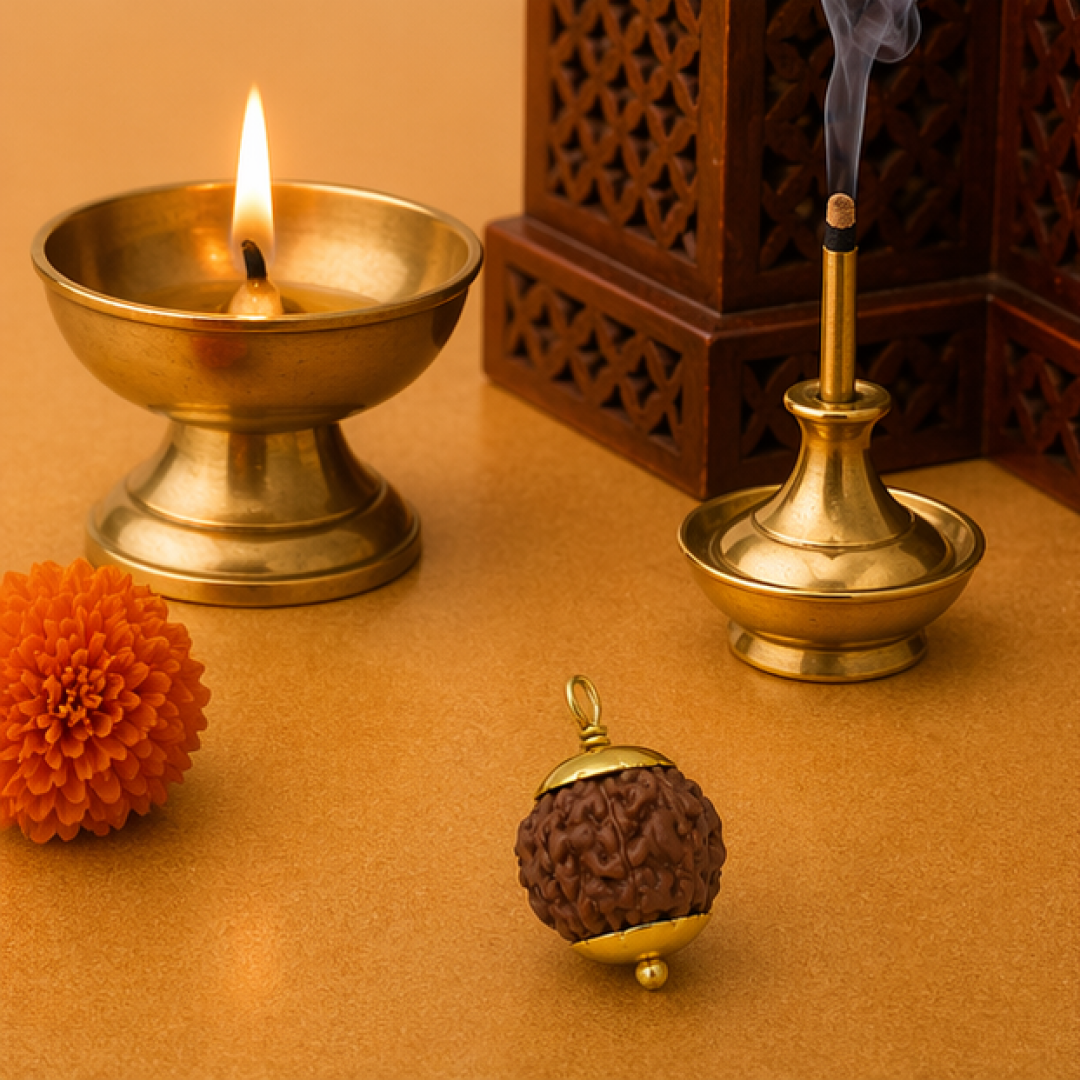 Original 9 Mukhi Rudraksha Java – Navdurga Shakti Energy Bead (Without Cap / Golden Cap / White Cap)