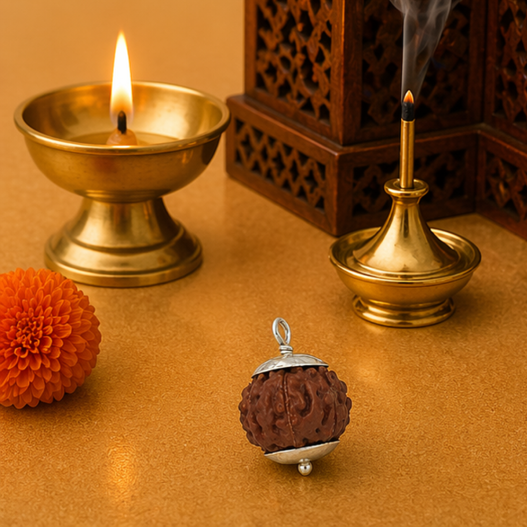 Original 9 Mukhi Rudraksha Java – Navdurga Shakti Energy Bead (Without Cap / Golden Cap / White Cap)