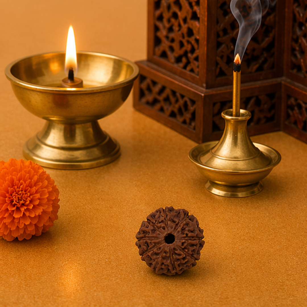 Original 9 Mukhi Rudraksha Java – Navdurga Shakti Energy Bead (Without Cap / Golden Cap / White Cap)