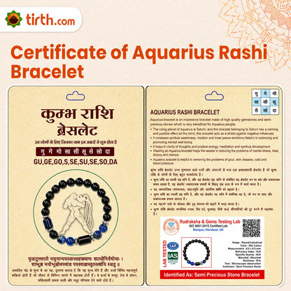 Aquarius Rashi Bracelet – Kumbh Zodiac Bracelet for Vision & Stability